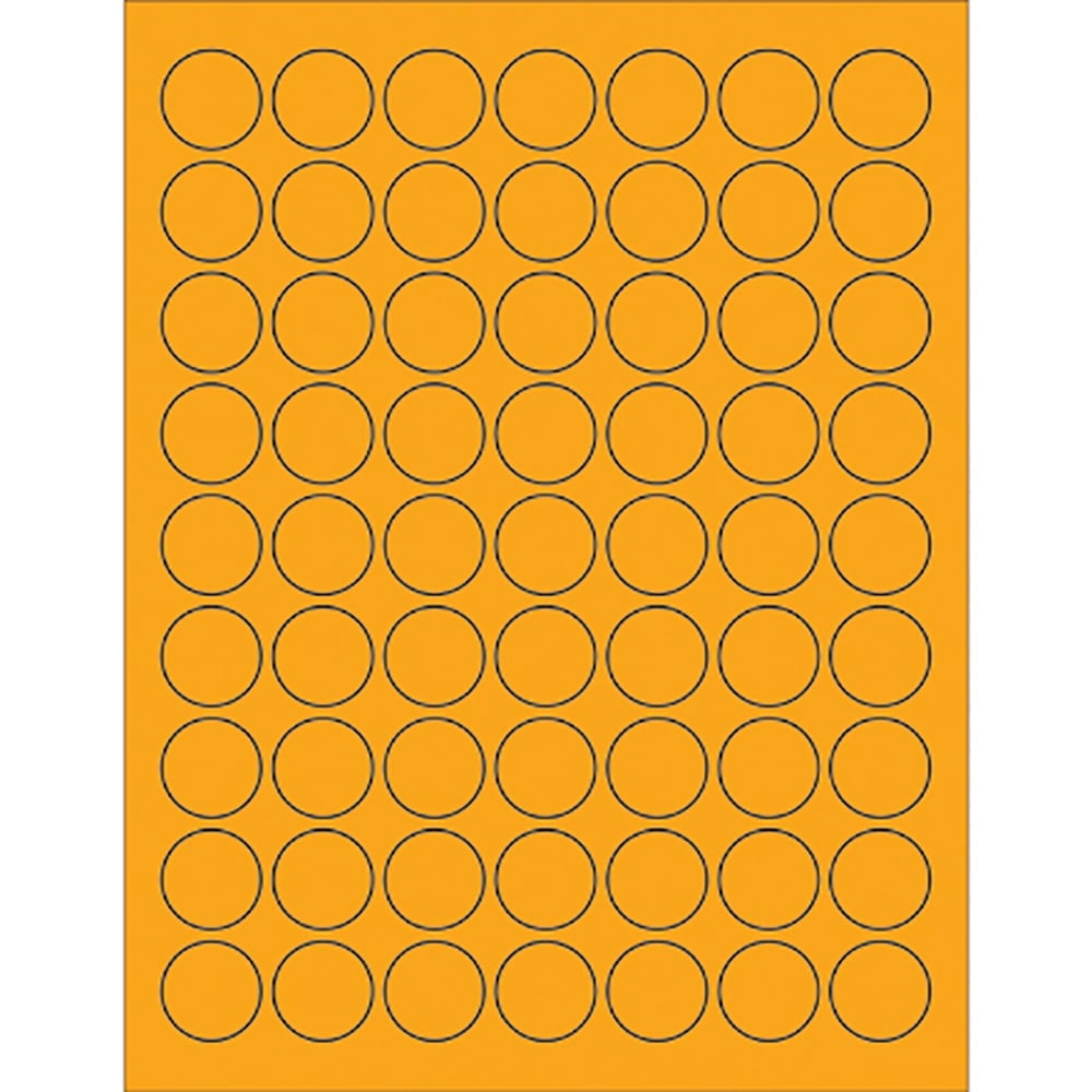 1 in. Fluorescent Orange Circle Laser Labels