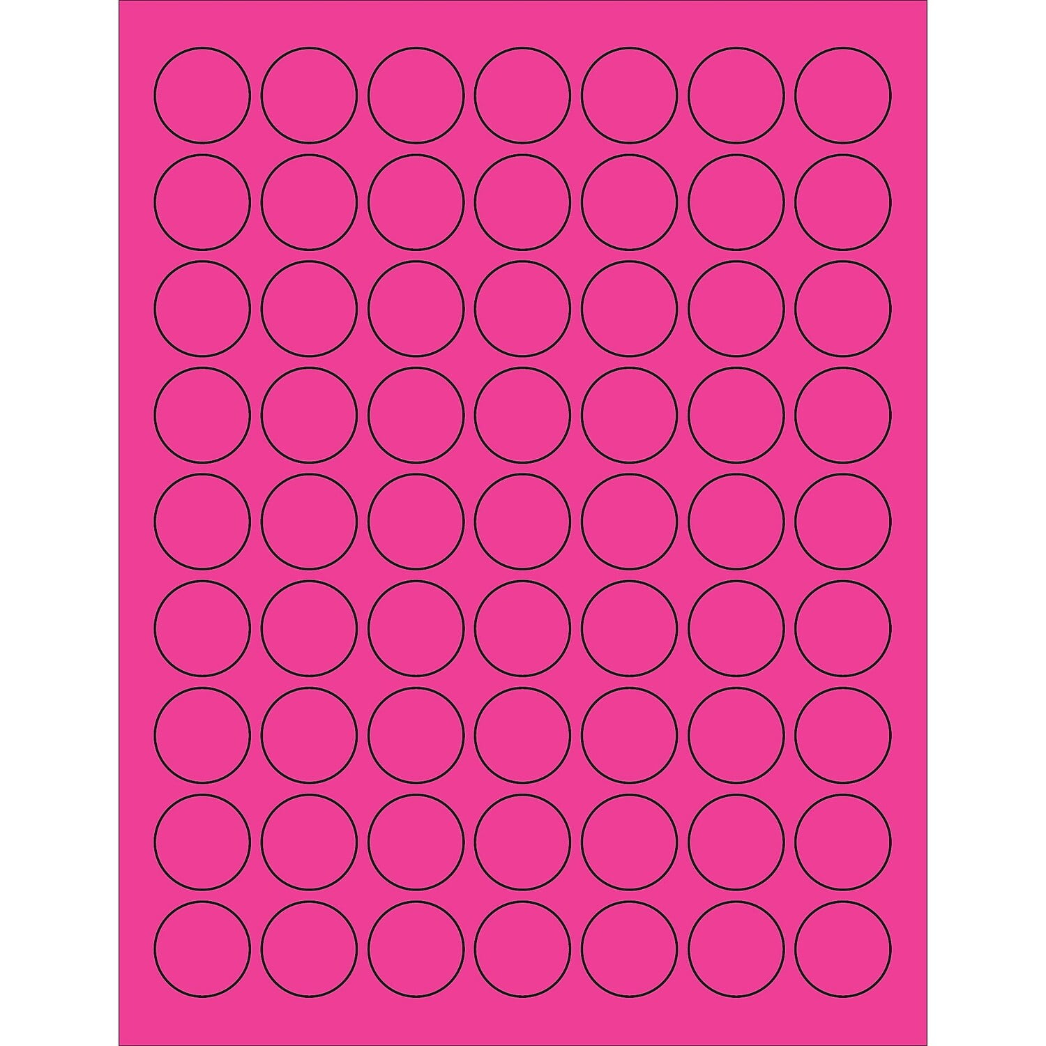 1 in. Fluorescent Pink Circle Laser Labels - Pack of 6300
