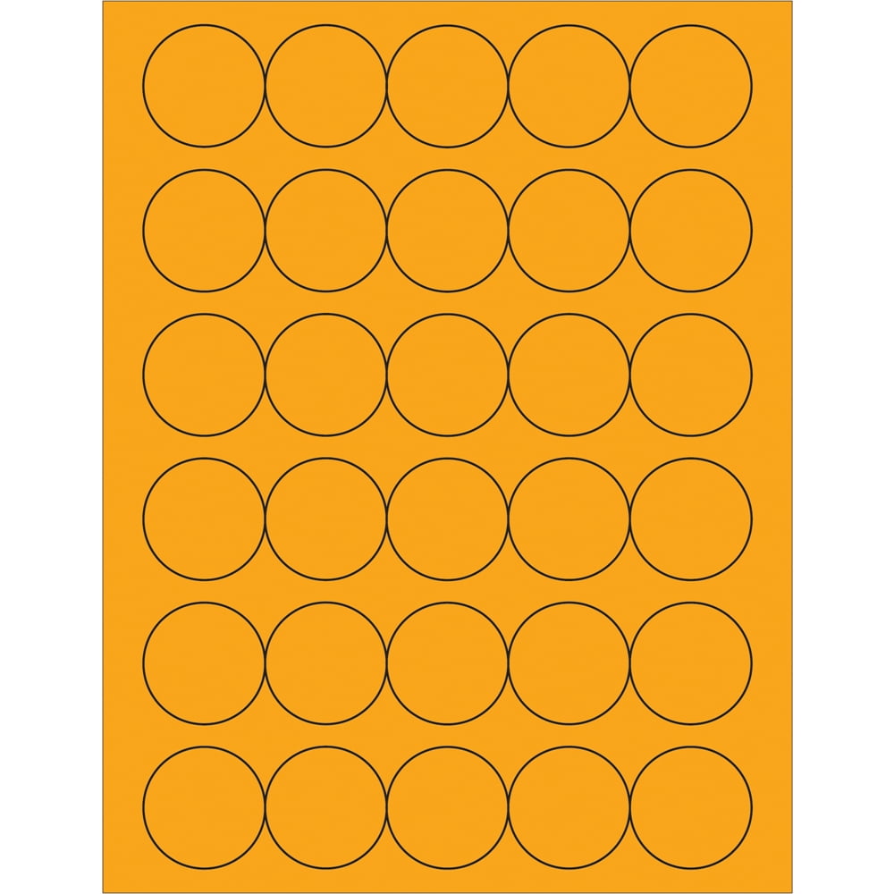 1.5 in. Fluorescent Orange Circle Laser Labels - Pack of 3000