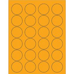1.63 in. Fluorescent Orange Circle Laser Labels - Pack of 2400