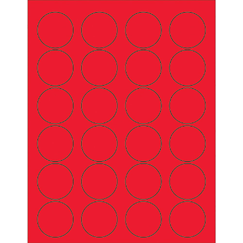 1.63 in. Fluorescent Red Circle Laser Labels