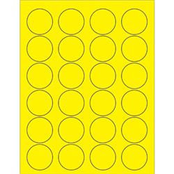 1.63 in. Fluorescent Yellow Circle Laser Labels