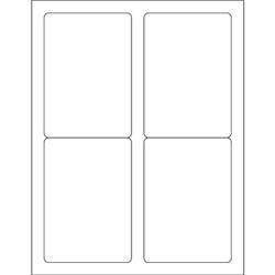 3.5 x 5 in. Glossy White Rectangle Laser Labels - Pack of 400