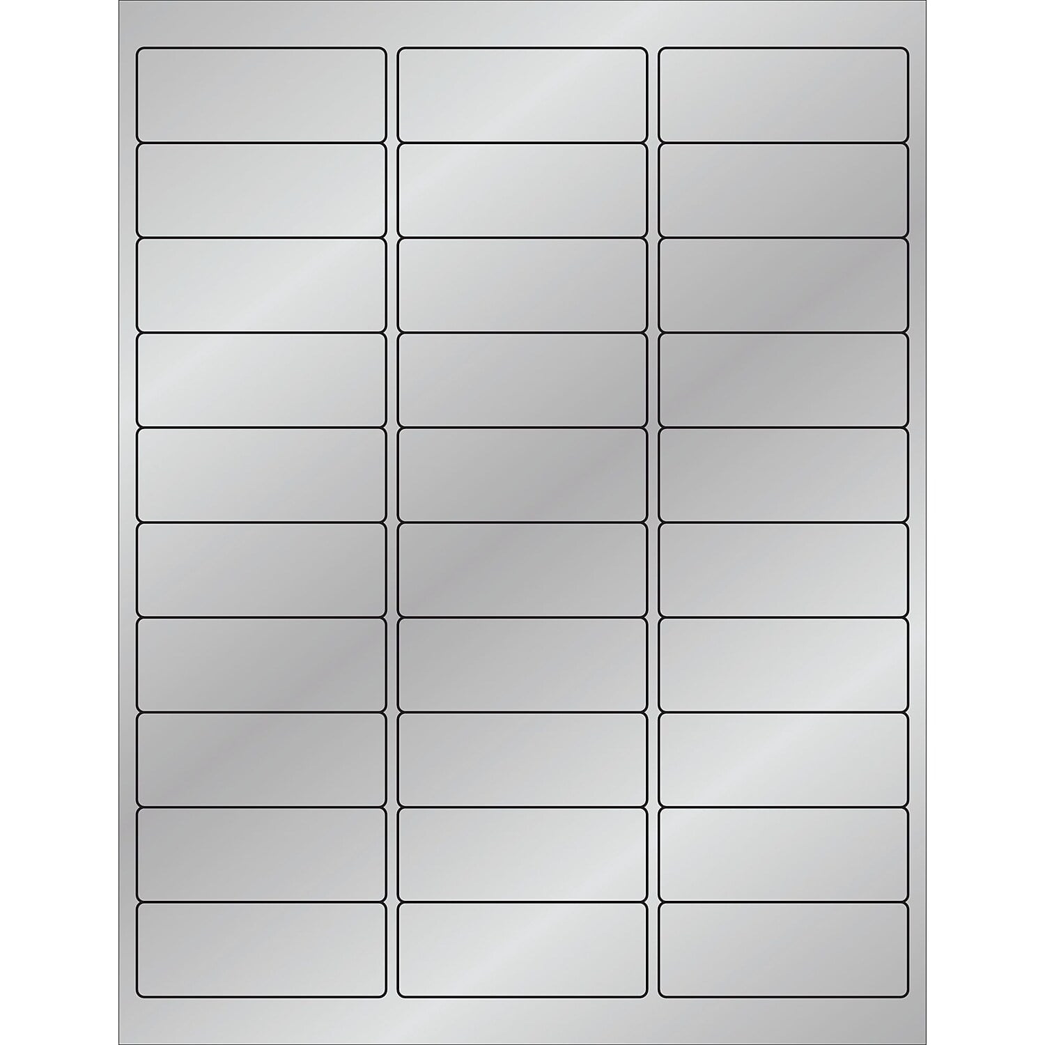 LL210SR 2.63 x 1 in. Silver Foil Rectangle Laser Labels - Pack of 3000