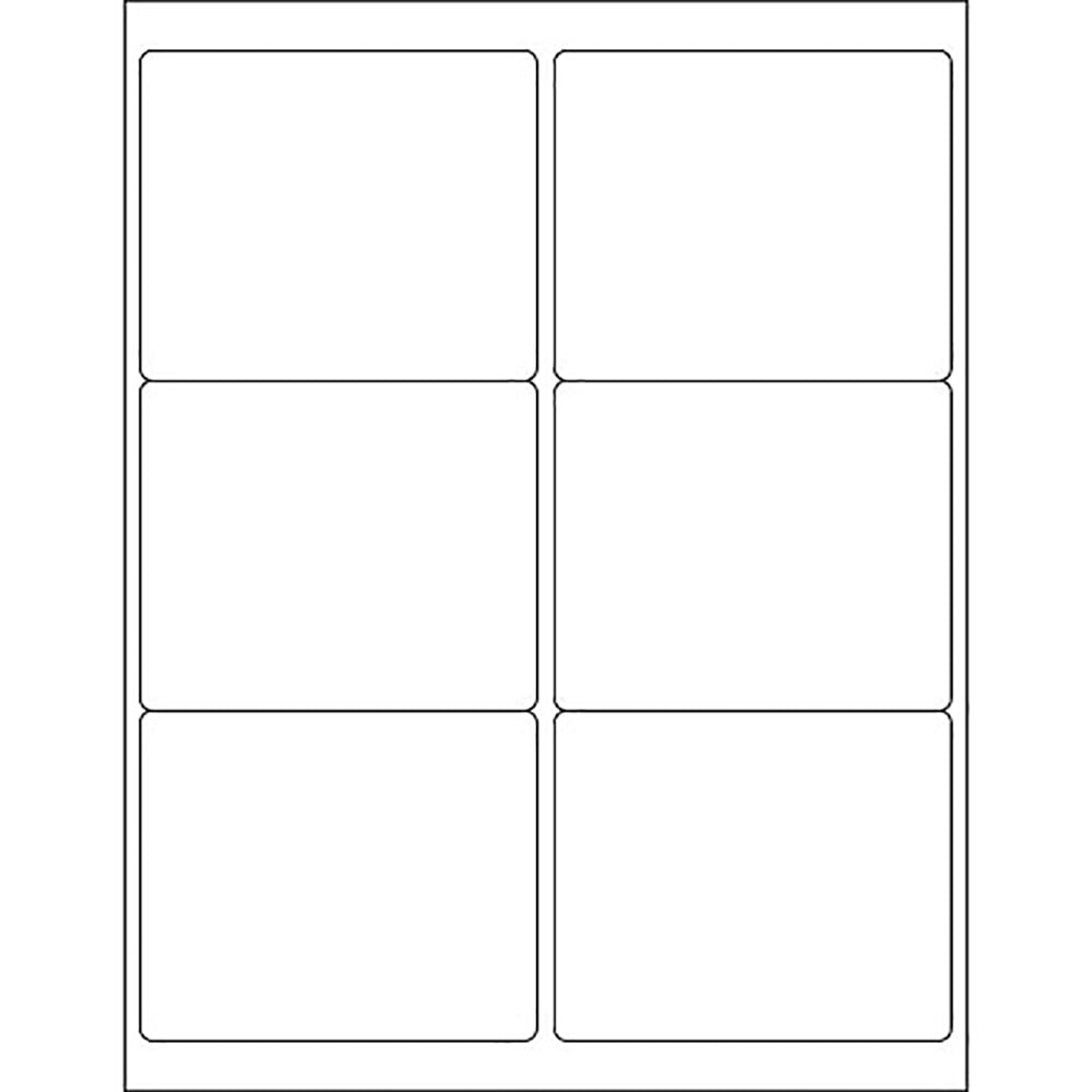 4 x 3.33 in. White Removable Rectangle Laser Labels - Pack of 600