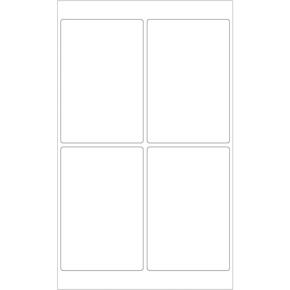 Tape Logic  4 x 6 in. White Removable Rectangle Laser Labels - Pack of 400