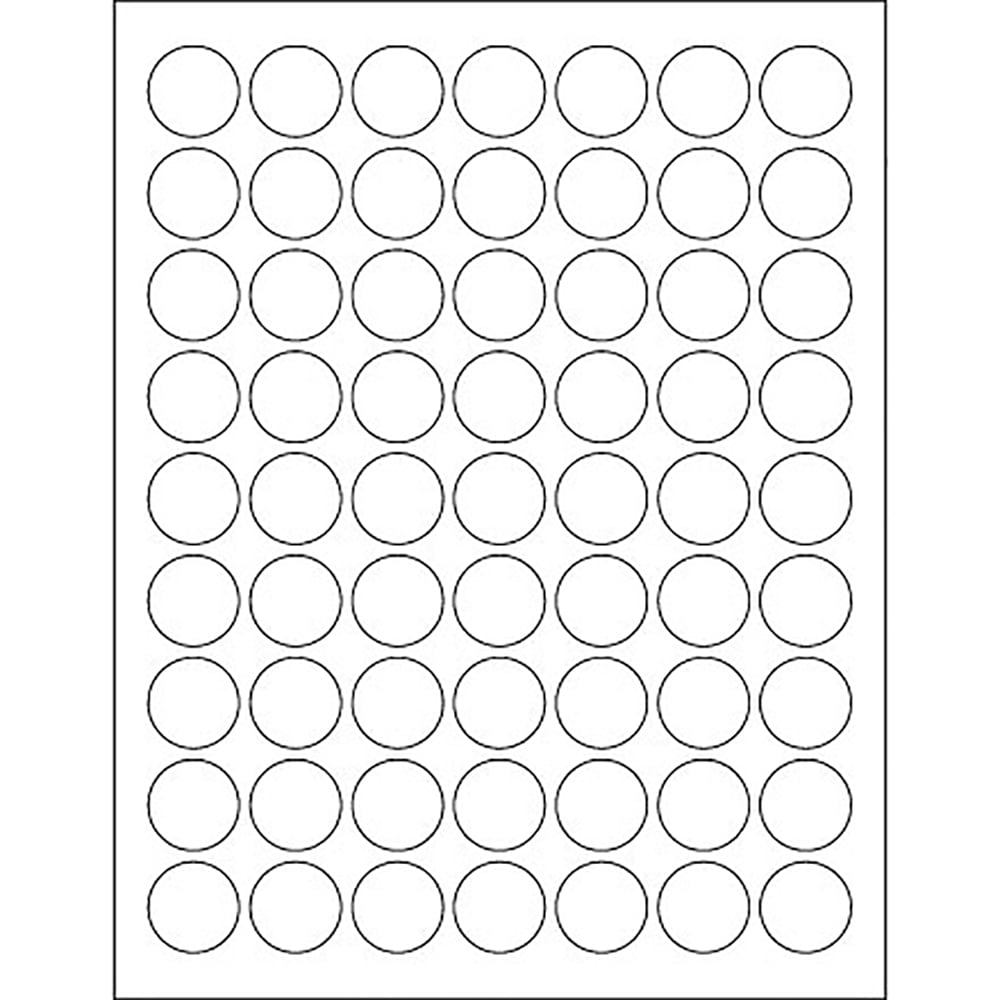 1 in. White Removable Circle Laser Labels - Pack of 6300
