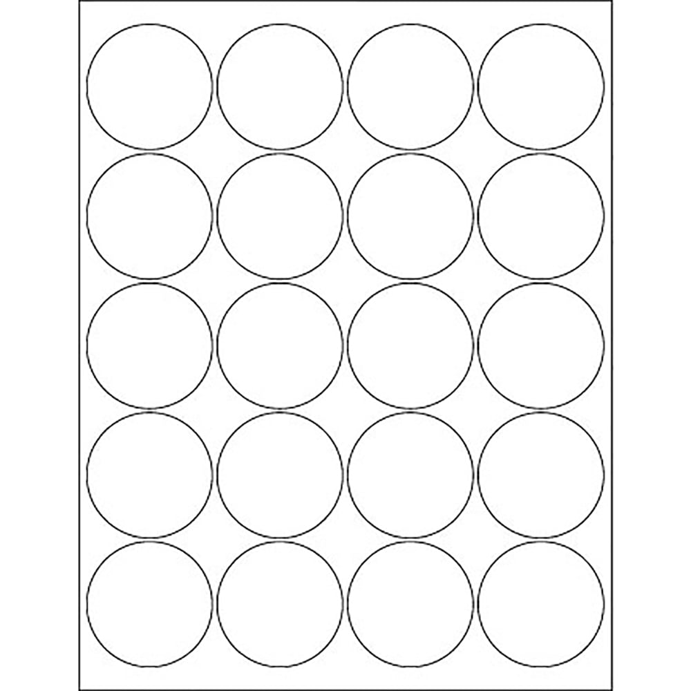 2 in. Glossy White Circle Laser Labels - Pack of 2000