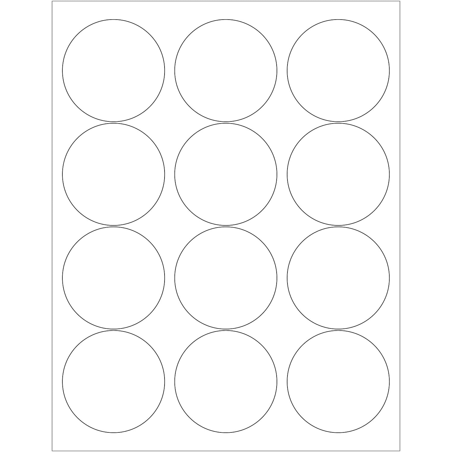 2.5 in. Glossy White Circle Laser Labels - Pack of 1200