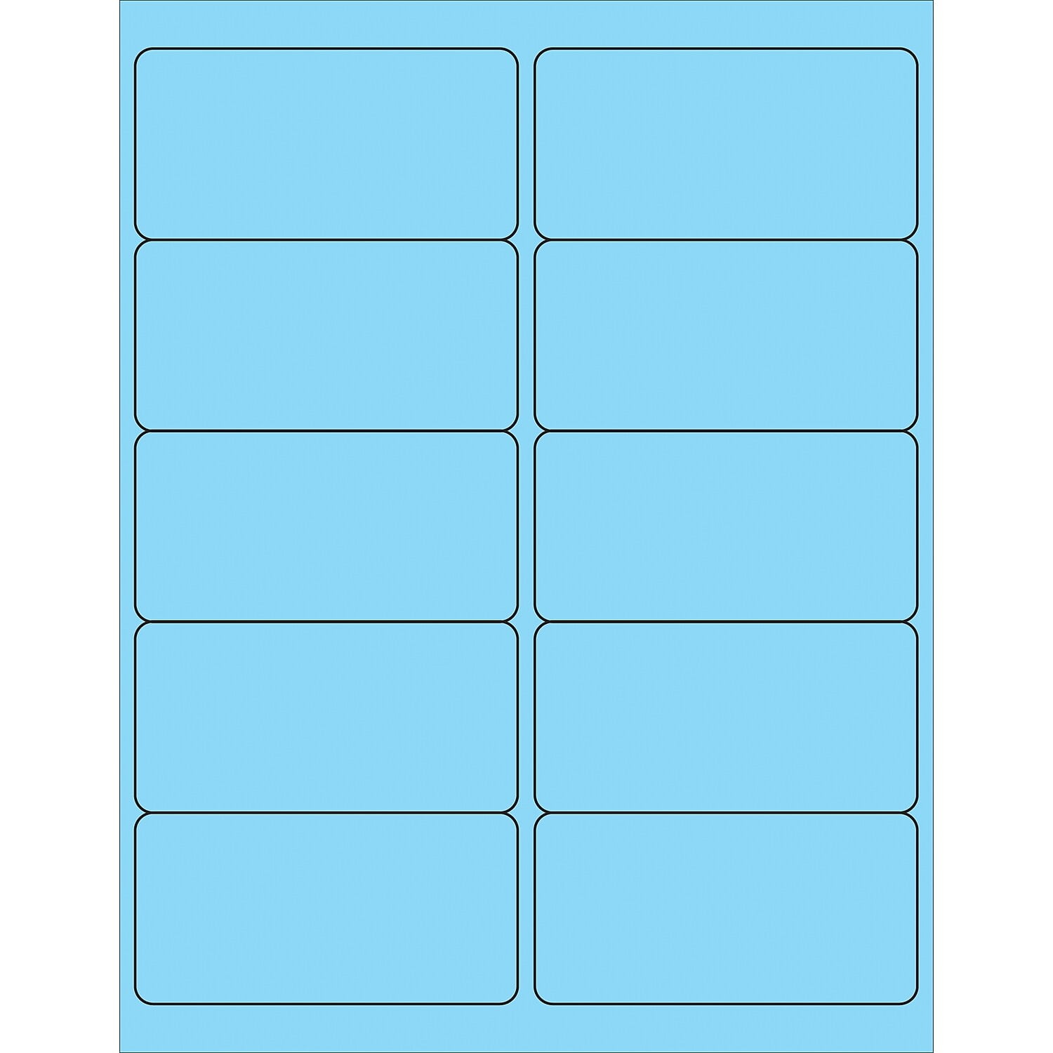 4 x 2 in. Fluorescent Pastel Blue Removable Rectangle Laser Labels - Pack of 1000