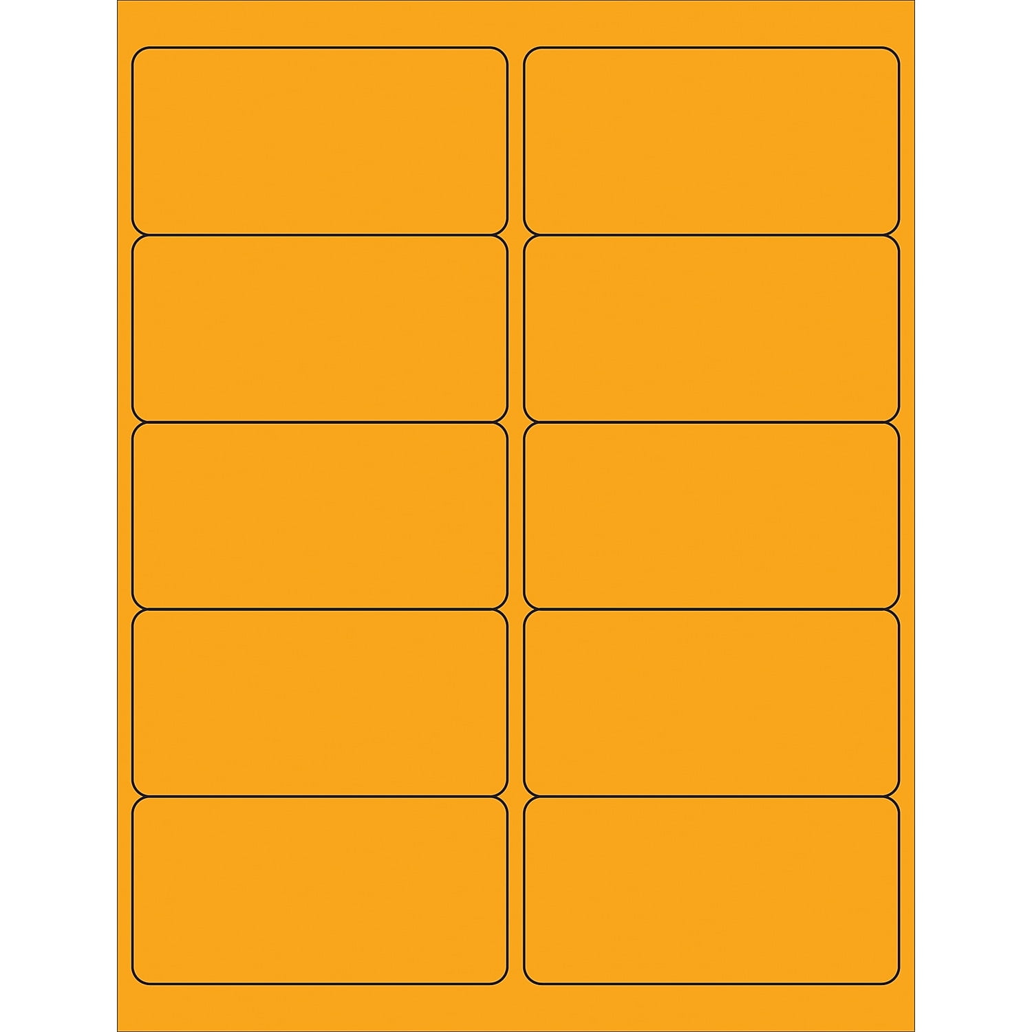 4 x 2 in. Fluorescent Orange Removable Rectangle Laser Labels - Pack of 1000