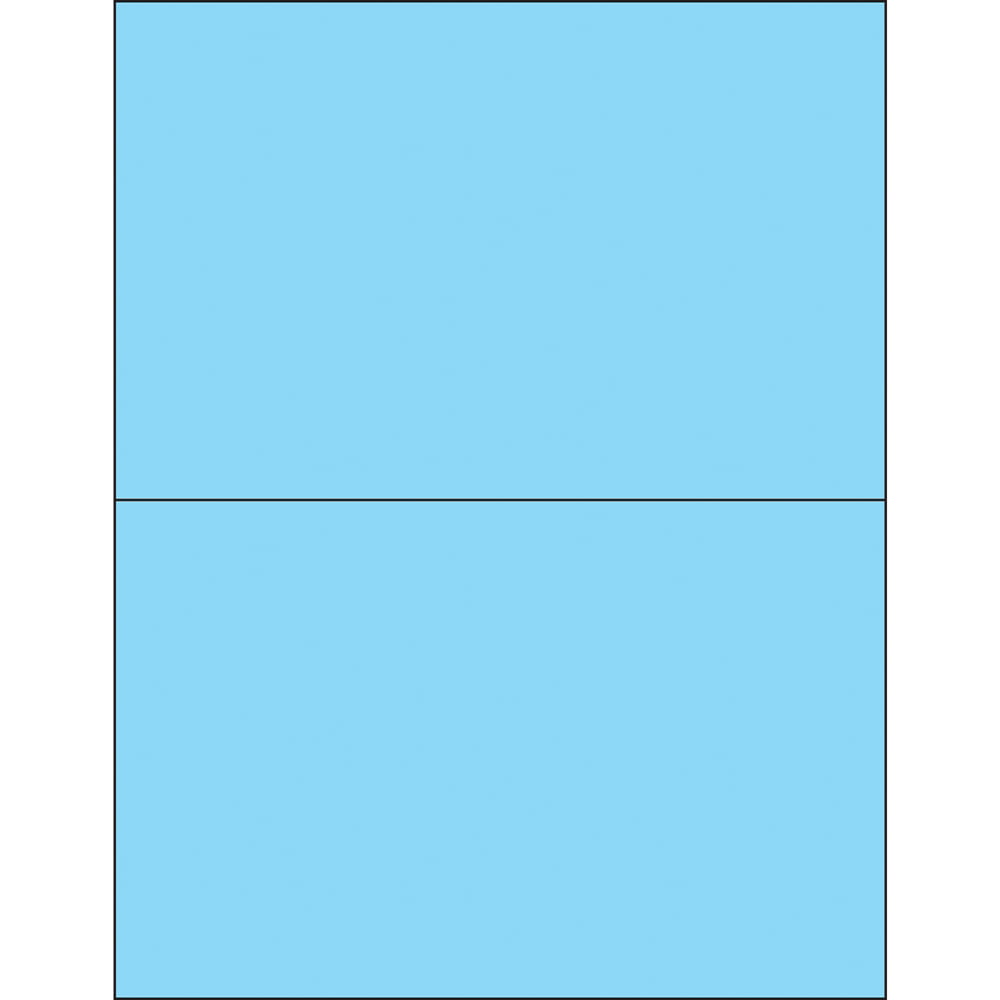 8.5 x 5.5 in. Fluorescent Pastel Blue Removable Rectangle Laser Labels - Pack of 200
