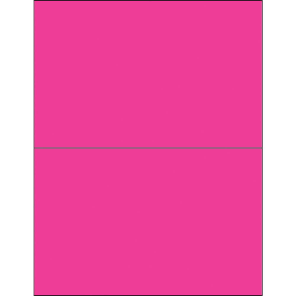 8.5 x 5.5 in. Fluorescent Pink Removable Rectangle Laser Labels - Pack of 200