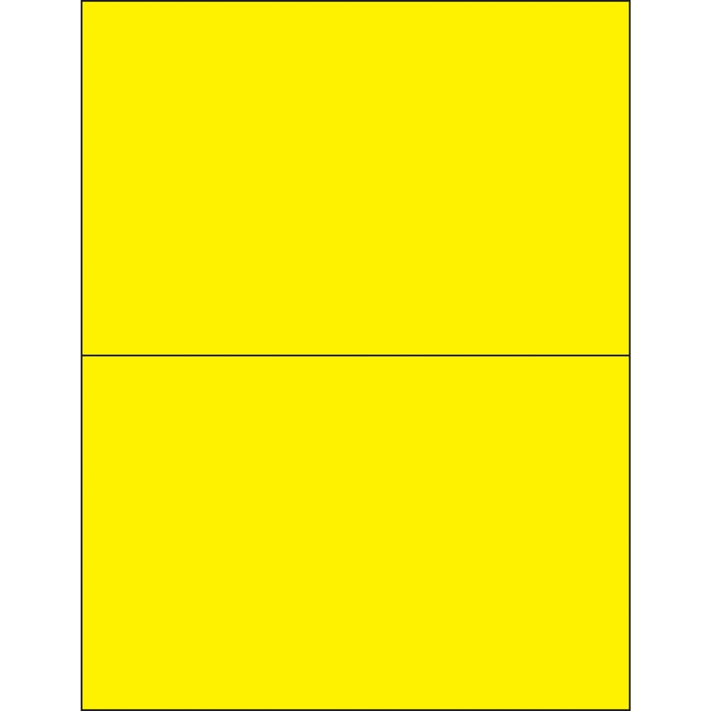 Tape Logic  8.5 x 5.5 in. Fluorescent Yellow Removable Rectangle Laser Labels