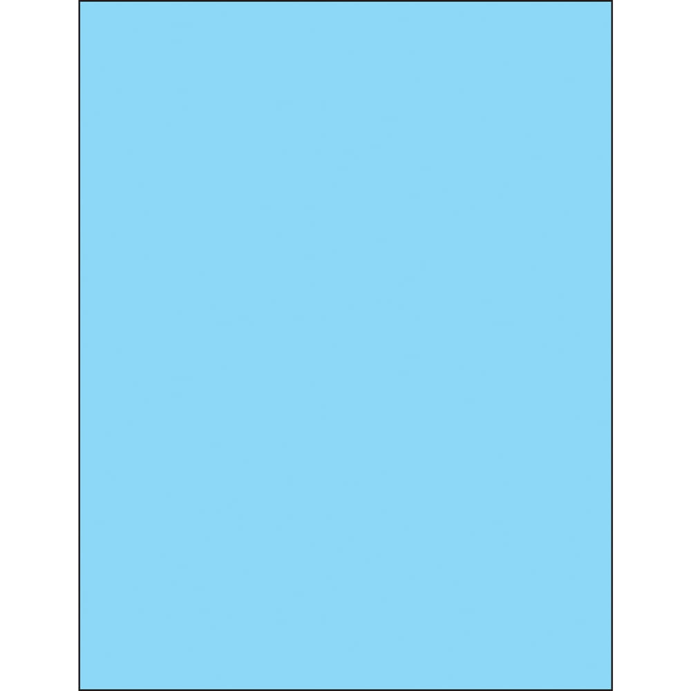 8.5 x 11 in. Fluorescent Pastel Blue Removable Rectangle Laser Labels - Pack of 100