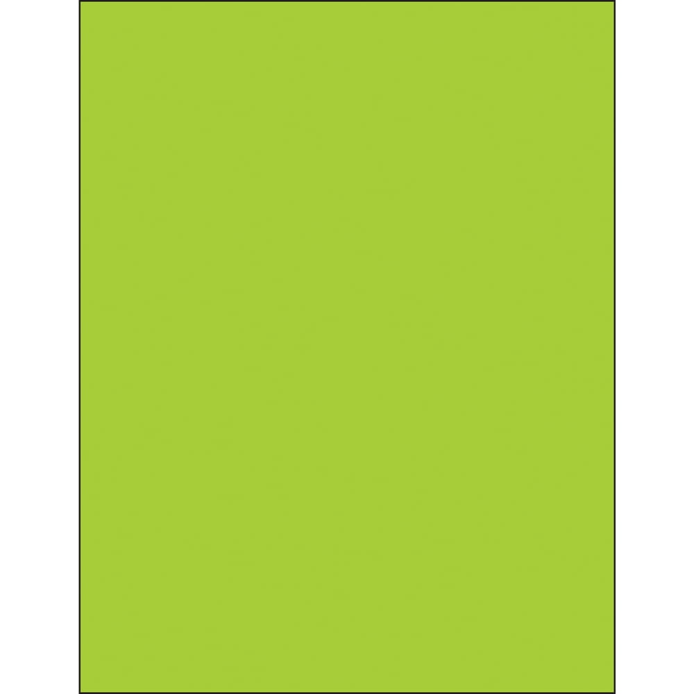 8.5 x 11 in. Fluorescent Green Removable Rectangle Laser Labels - Pack of 100