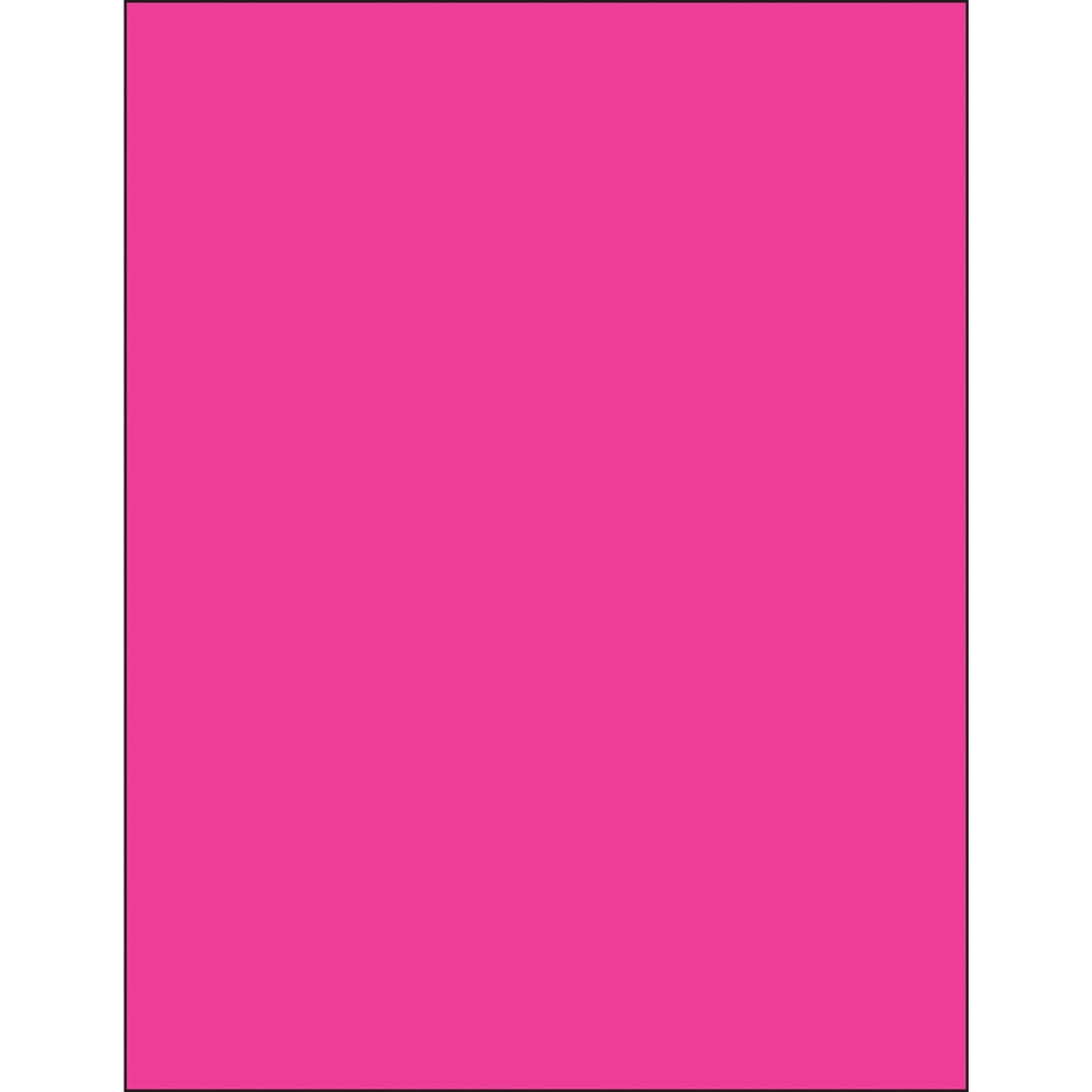 8.5 x 11 in. Fluorescent Pink Removable Rectangle Laser Labels - Pack of 100