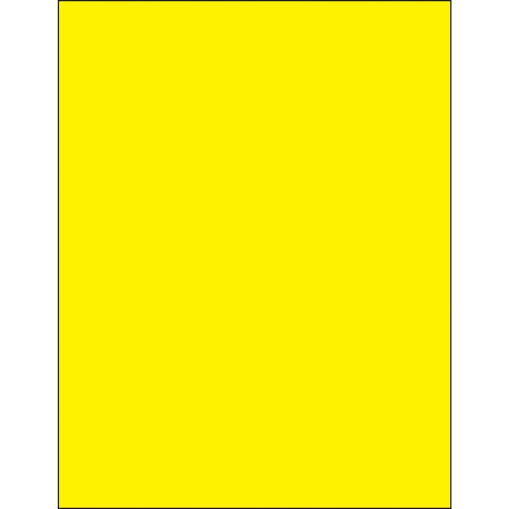 8.5 x 11 in. Fluorescent Yellow Removable Rectangle Laser Labels - Pack of 100