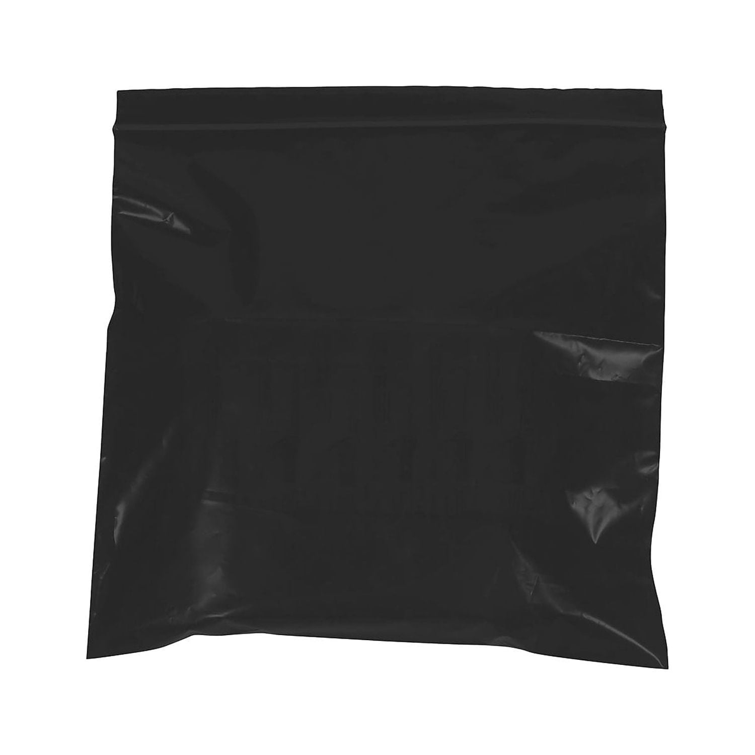 10 x 12 in. 2 Mil Black Reclosable Poly Bags - Black - 10in. W x 12in. L