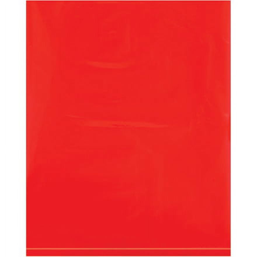 12 x 15 in. 2 Mil Red Flat Poly Bags - Pack of 1000
