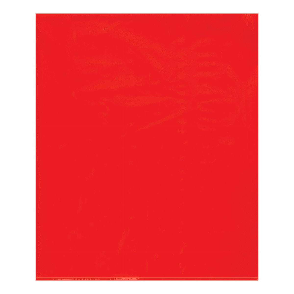 15 x 18 in. 2 Mil Red Flat Poly Bags - Pack of 1000