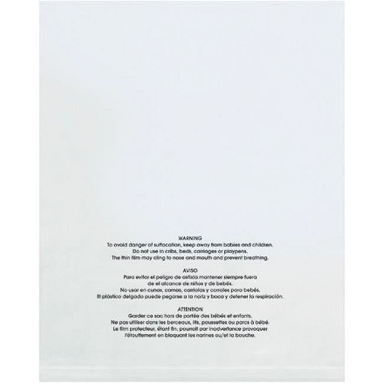 6 x 9 in. 2 Mil Flat Suffocation Warning Poly Bags - Pack of 1000