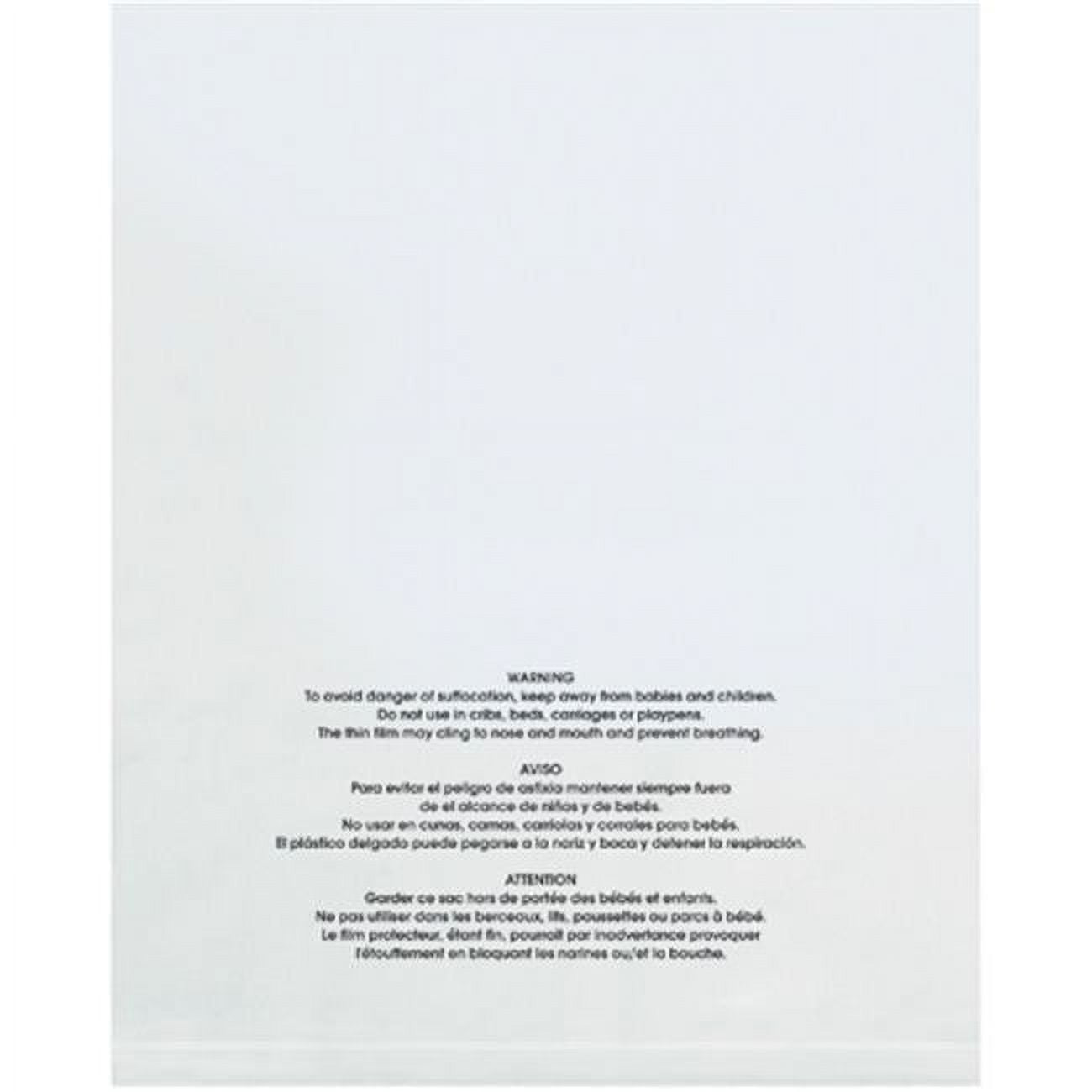 18 x 24 in. 1 Mil Flat Suffocation Warning Poly Bags - Clear - 18in. W x 24in. L