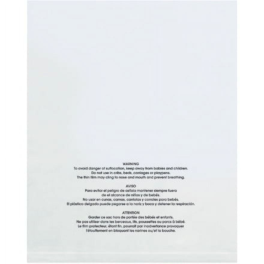 PBM08102100 8 x 10 in. - 2 Mil Flat Suffocation Warning Poly Bags, Clear - Pack of 100