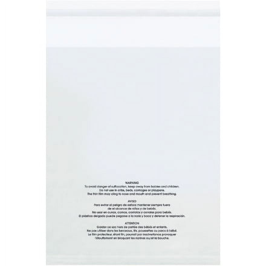 8 x 10 in. - 1.5 Mil Resealable Suffocation Warning Poly Bags - Clear - Pack of 100