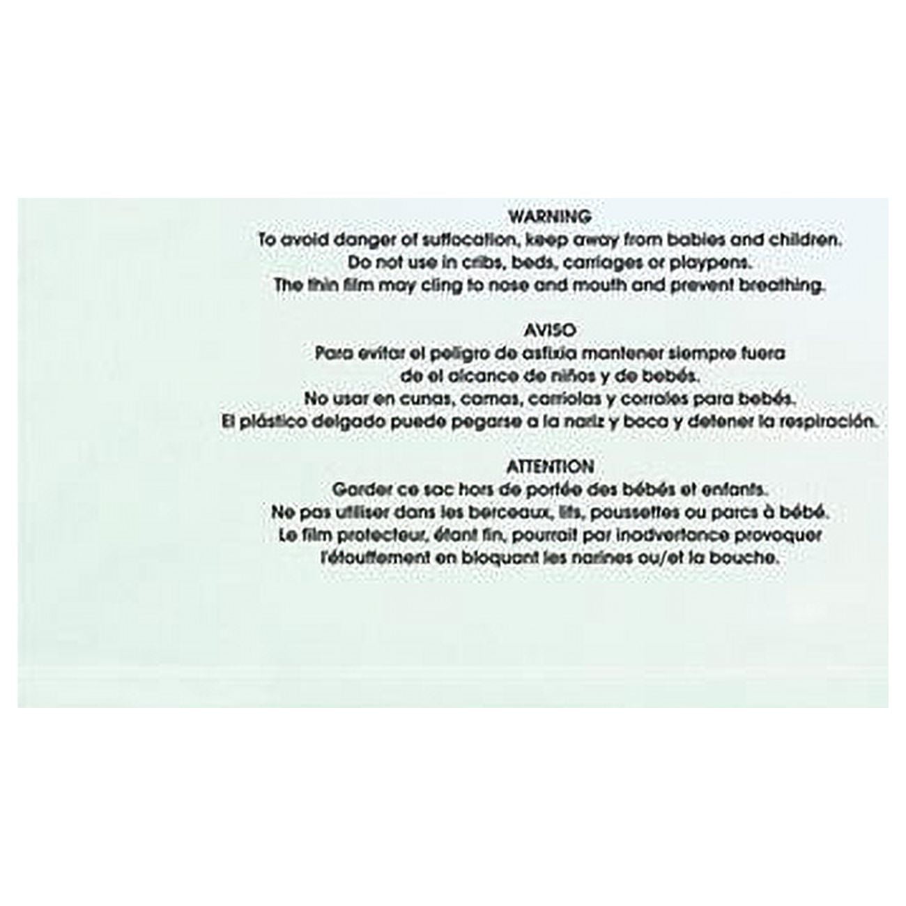 12 x 15 in. - 1.5 Mil Resealable Suffocation Warning Poly Bags, Clear - Pack of 100