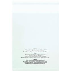 14 x 20 in. - 1.5 Mil Resealable Suffocation Warning Poly Bags - Clear - Pack of 100