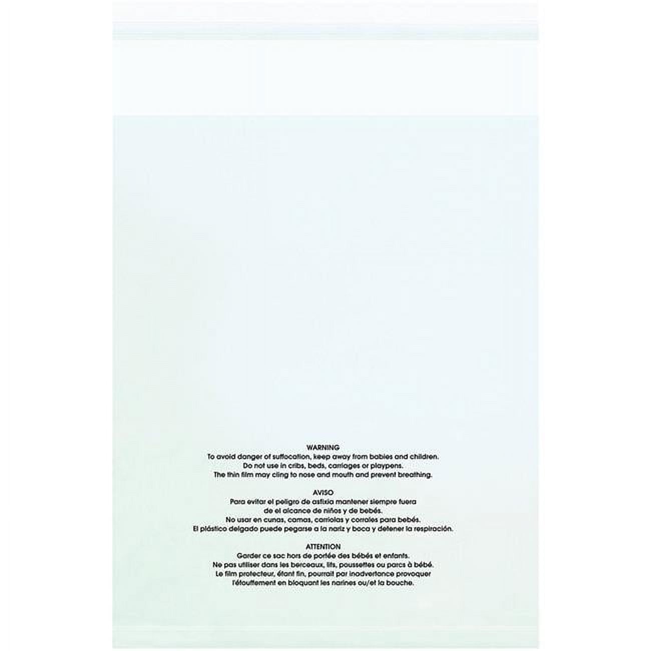PMV142015100 14 x 20 in. - 1.5 Mil Resealable Suffocation Warning Poly Bags with Vent Holes, Clear - Pack of 100