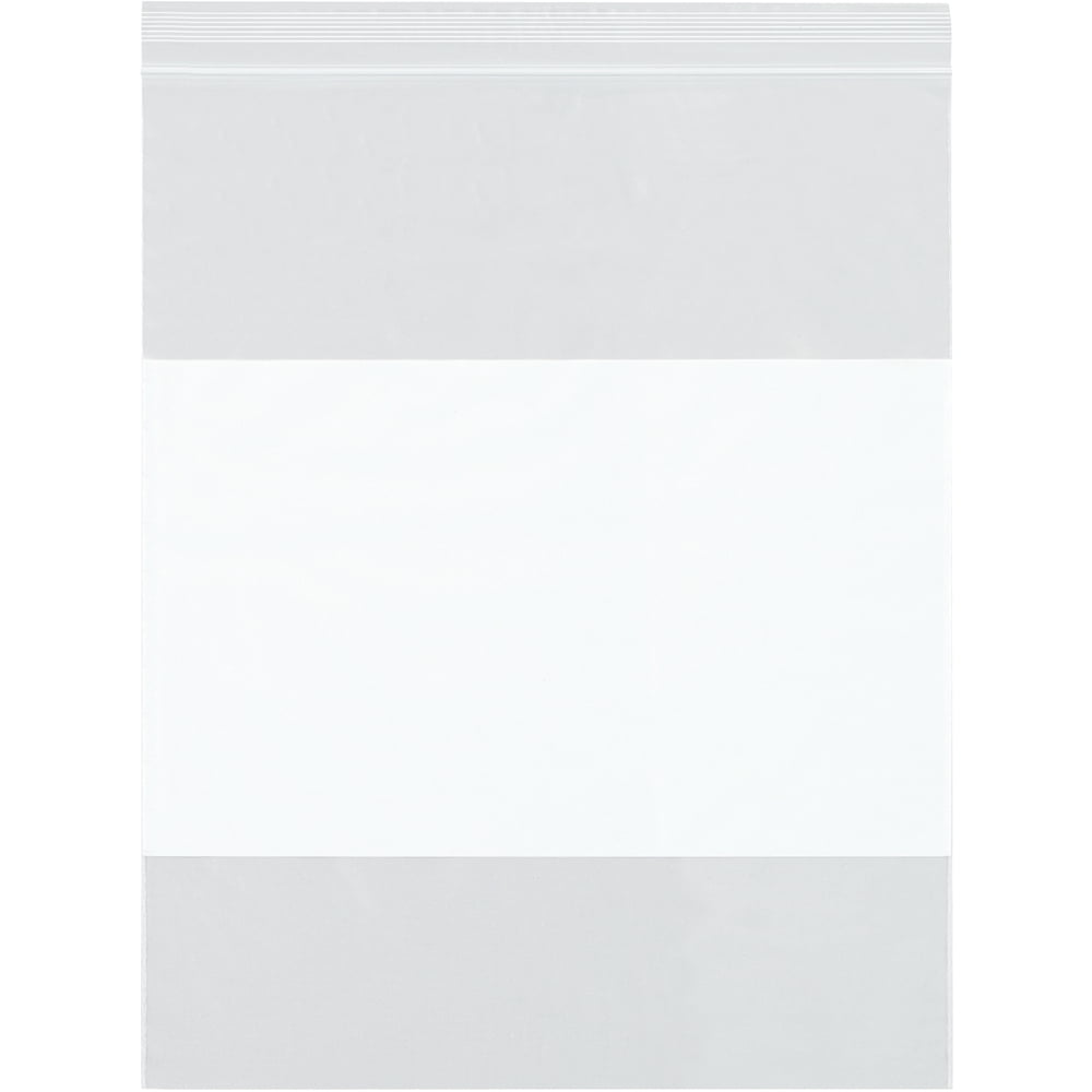 PB4047 12 x 18 in. 4 Mil Block Reclosable Poly Bags, White & Clear