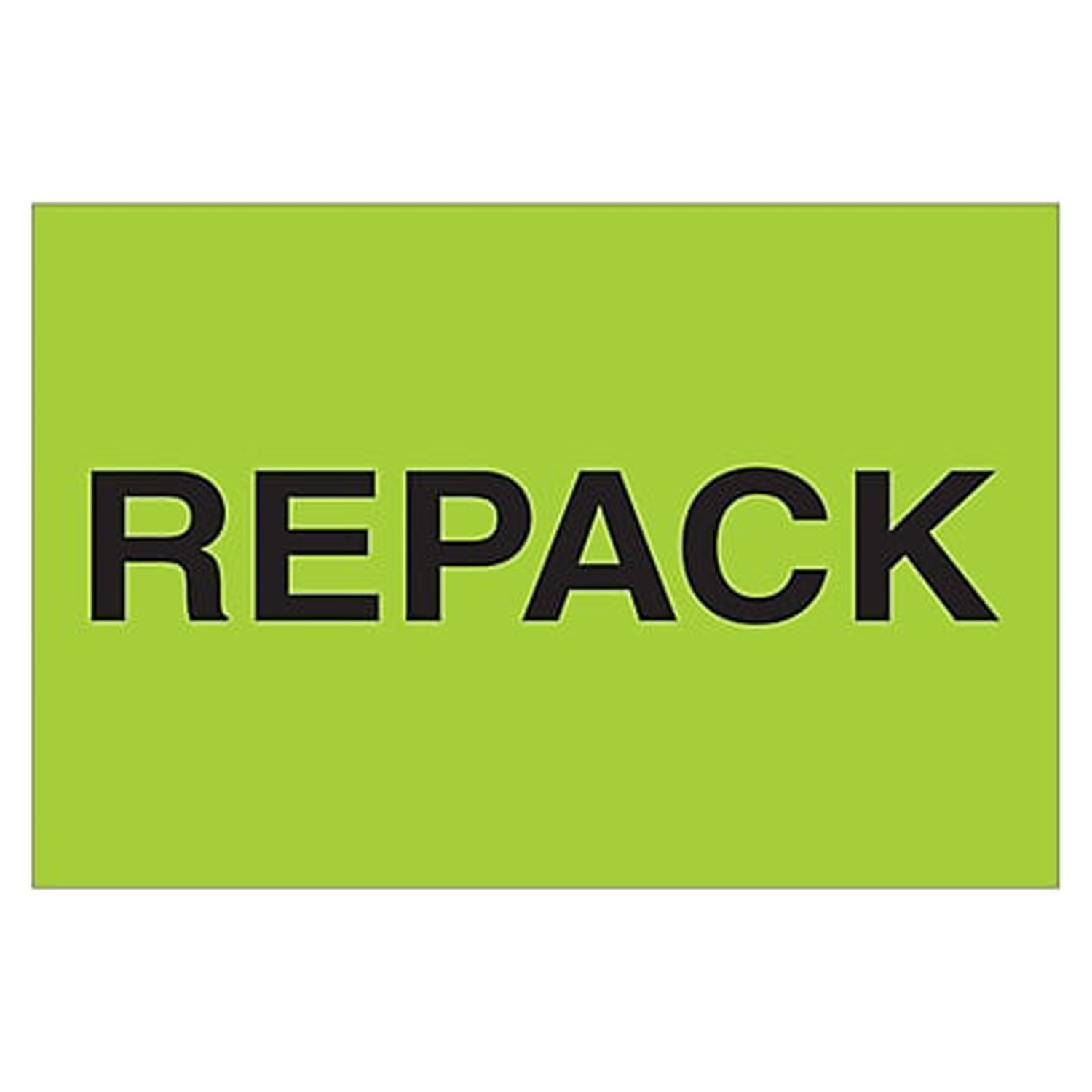 2 x 3 in. Repack Labels, Fluorescent Green