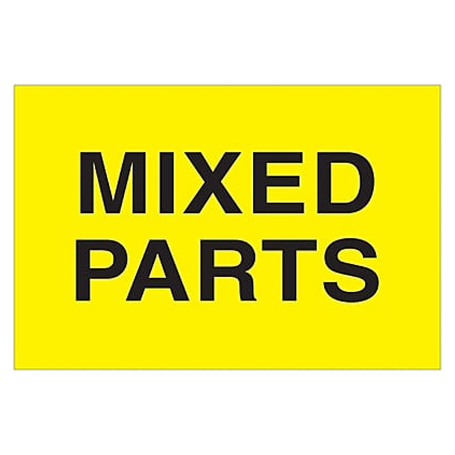 2 x 3 in. Mixed Parts Labels, Fluorescent Yellow