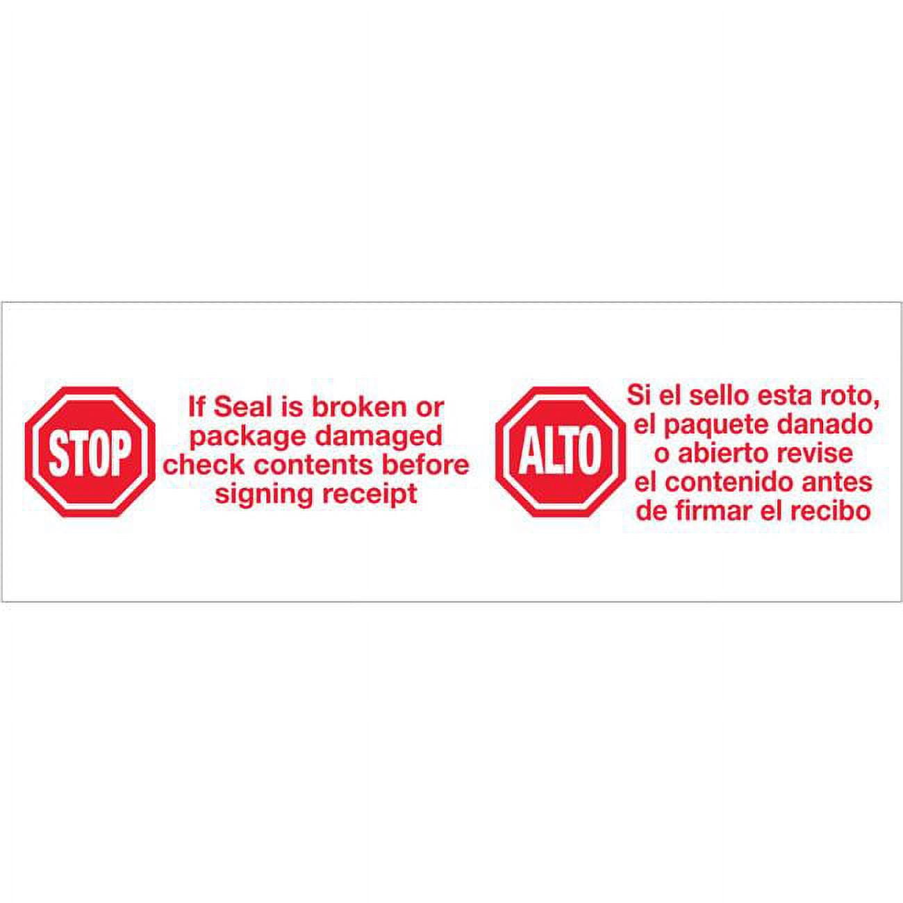 Picture of Box Partners T905P136PK 3 in. x 110 Yard Stop & Alto Tape Logic Pre-Printed Carton Sealing Tape - Pack of 6
