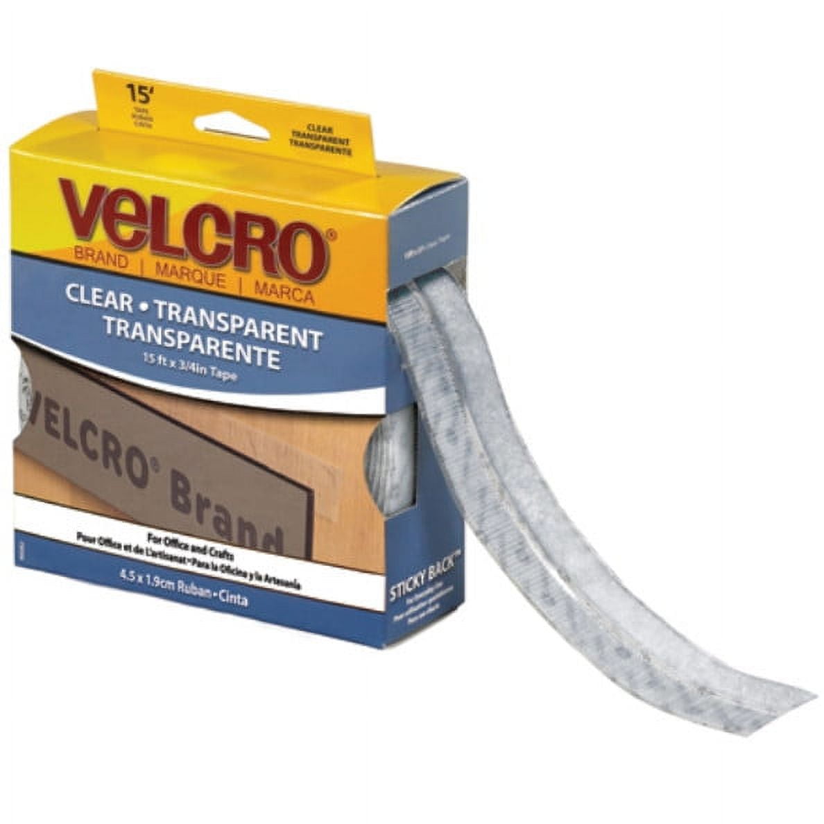 0.75 in. x 15 ft. Clear Cloth Hook & Eye Brand Tape Combo Pack