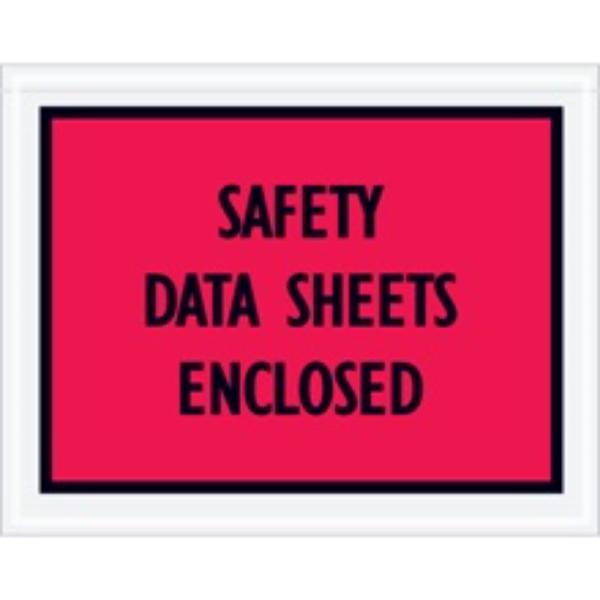 PL400 7 x 5.5 in. Red Safety Data Sheets Enclosed Envelopes -  Partners Brand