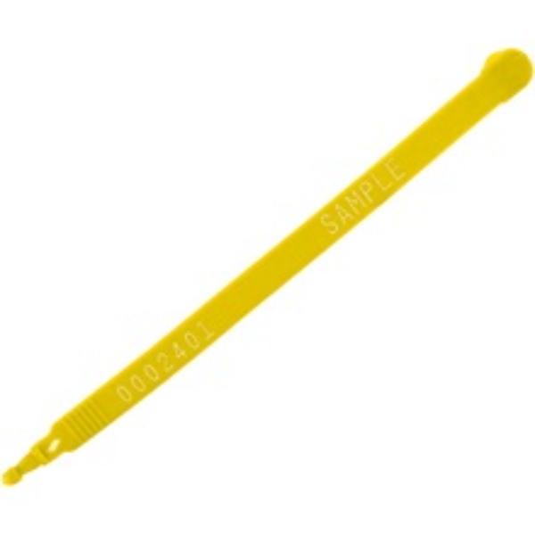Plastic Truck Seals, 3/8" x 7 1/2", Yellow, PK 100