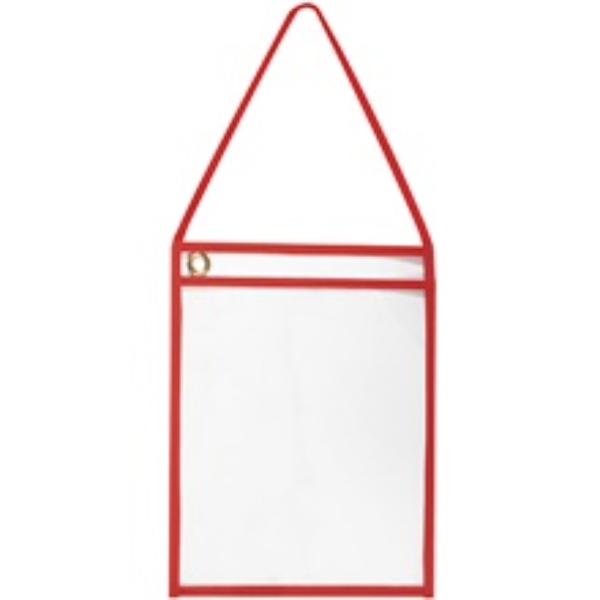 Deluxe Job Ticket Holders with Strap, 9" x 12', Red, PK 15