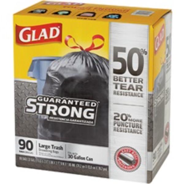 Drawstring Trash Bags - 30 Gallon, Black, 90PK