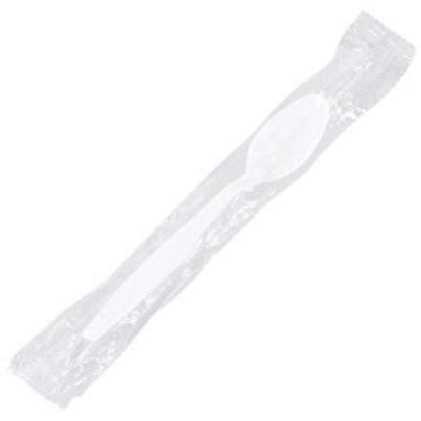 Picture of Partners Brand PW109 Individually Wrapped White Plastic Spoons