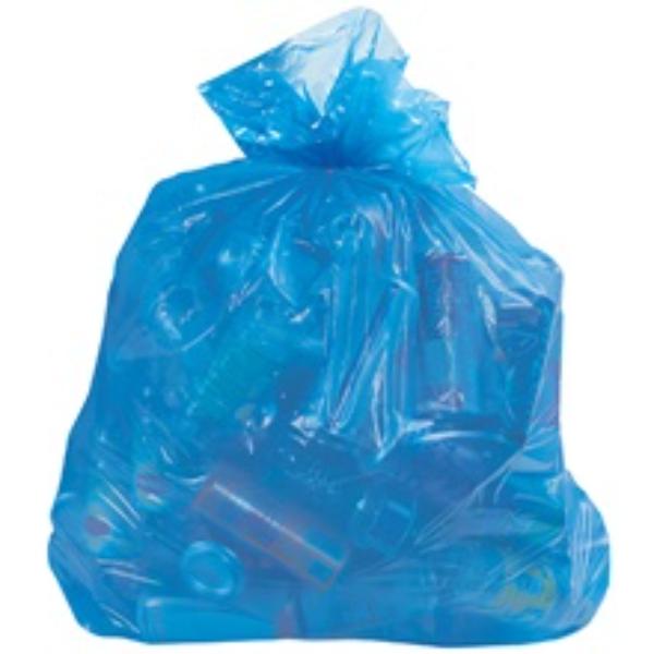CL8006 33 gal 1.5 Mil Blue Recycling Trash Liner