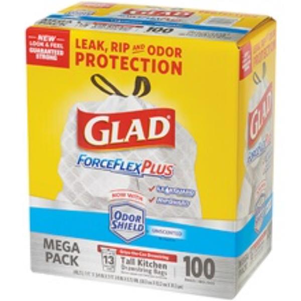 ForceFlex Trash Bags - 13 Gallon, White, 100PK