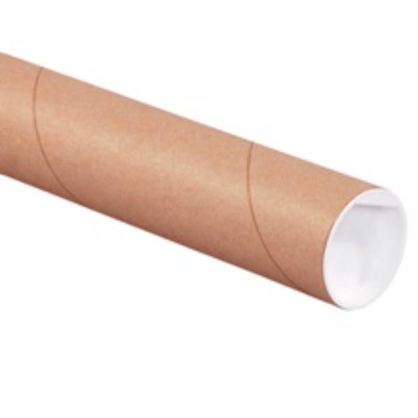 2 x 30 in. Kraft Tubes with Caps, Pack of 6
