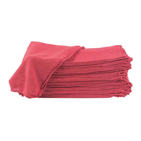 Box of Shop Towel Rags, 14" x 14", Red, 25 Lbs/Case,PK350