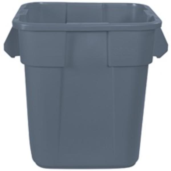RUB128CGR 28 gal  Square Trash Can, Gray -  Brute