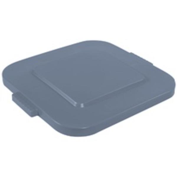 RUB128LGR 28 gal  Square Trash Can Flat Lid, Gray