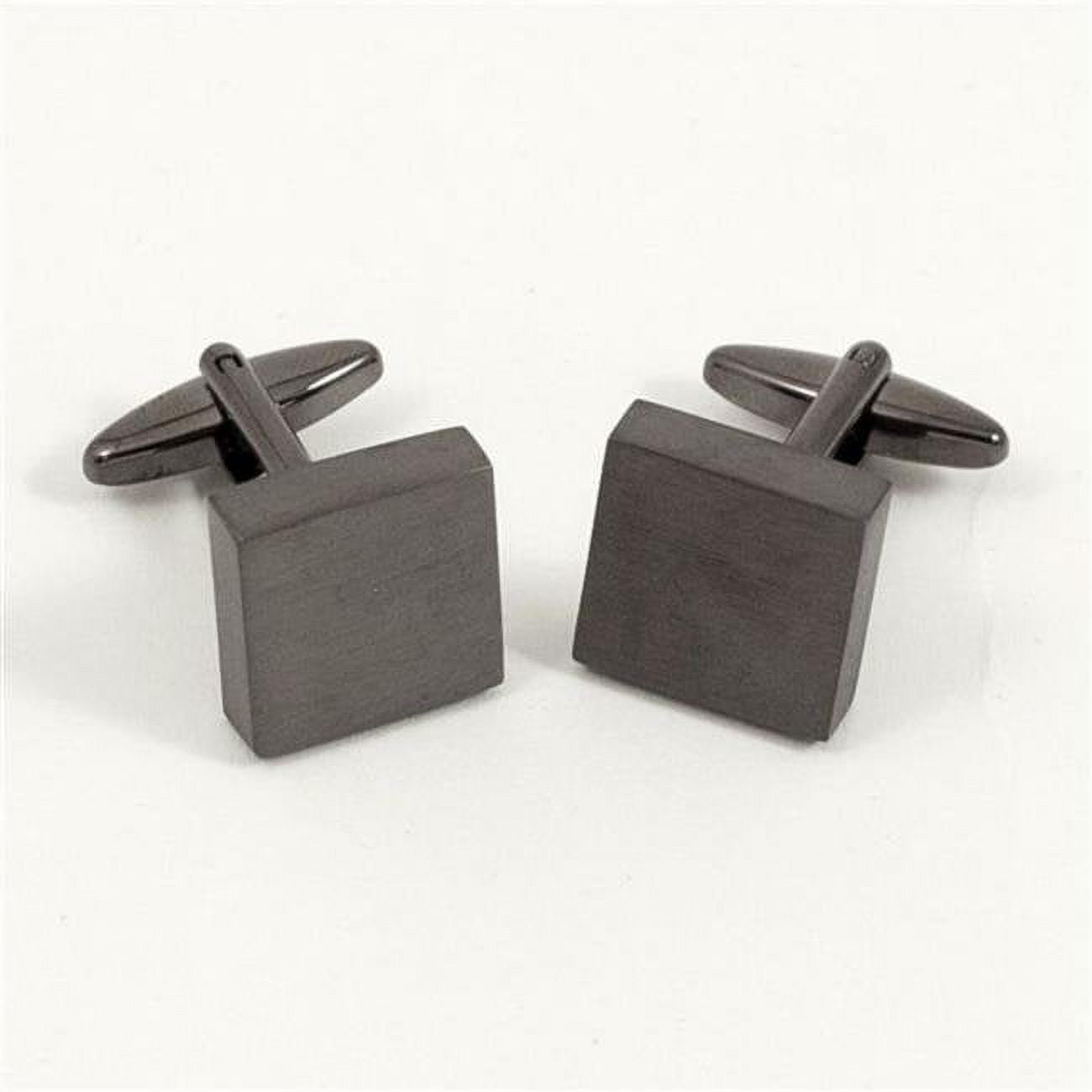 Picture of Bey-Berk International J199 Brushed Gunmetal Square Cufflinks