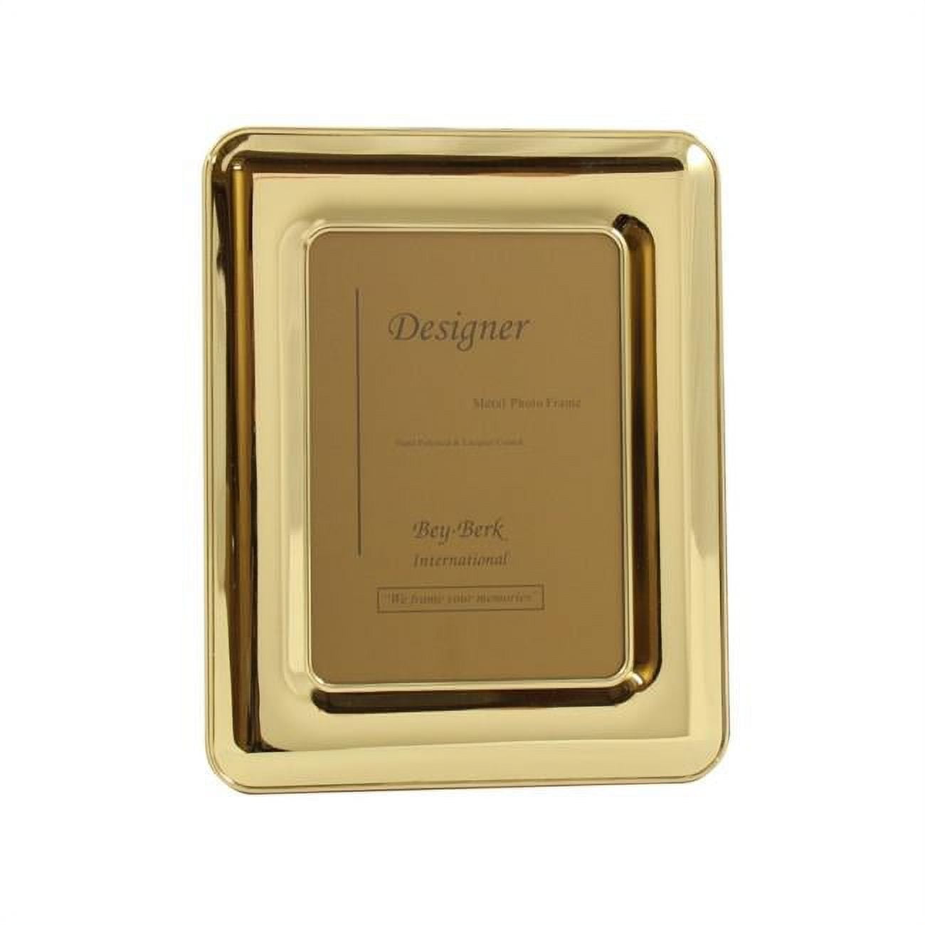 Picture of Bey-Berk International BF163-09 Brass 4 x 6 in. Picture Frame with Easel Back - 6.25 x 0.25 x 8.25 in. Gold